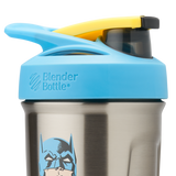 Blue & yellow batman locking flip-cap lid. | Color#Retro Batman