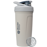 White Sport Stainless insulated protein shaker cup. | Color#Bone