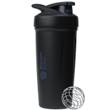 Black Sport Stainless insulated protein shaker cup. | Color#Black