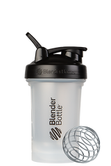 Black and Clear BlenderBottle protein shake cup. | Color#Black Clear_Size#20oz