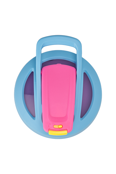 Blue and pink Rays lid with flip-cap and locking lid. | Color#Rays The Bar