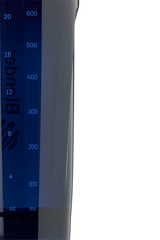 Blue transparent shaker cup with measurement markings. | filter:all